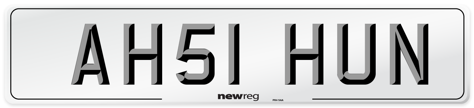 AH51 HUN Number Plate from New Reg